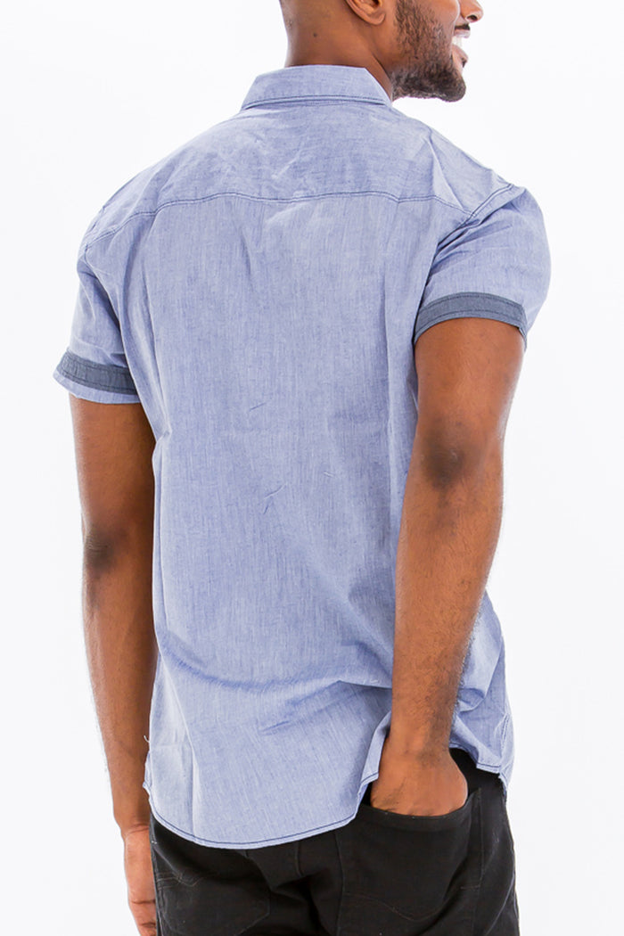 Nik Striped Stitch Button Up