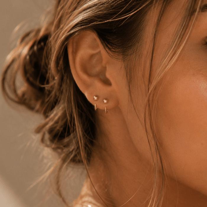 Gold Open Hoop Earrings - Le Serey