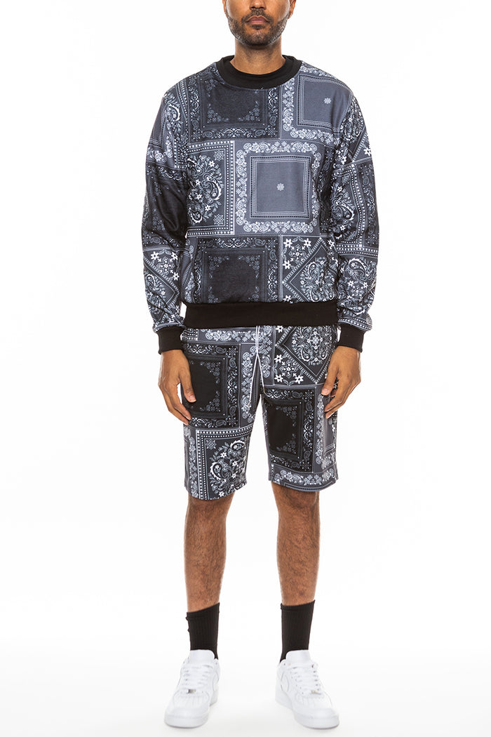 Paisley All Over Print Crew Set