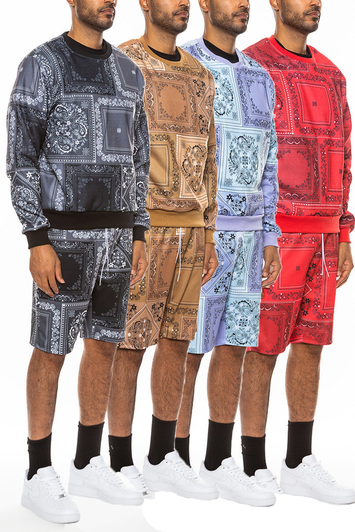 Paisley All Over Print Crew Set