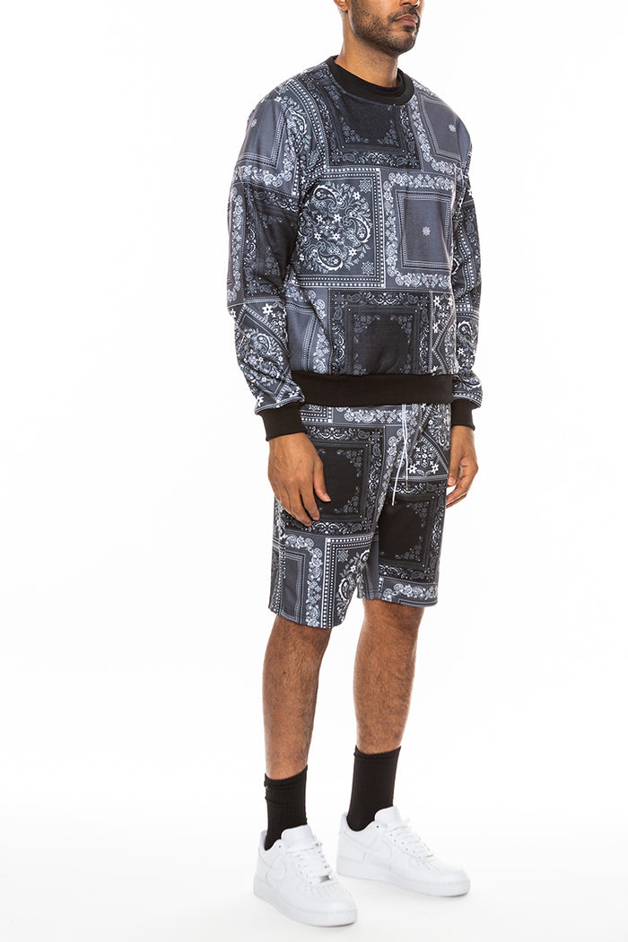 Paisley All Over Print Crew Set