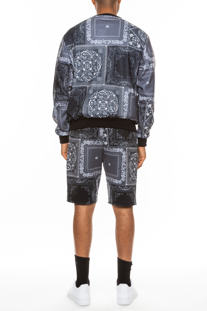 Paisley All Over Print Crew Set