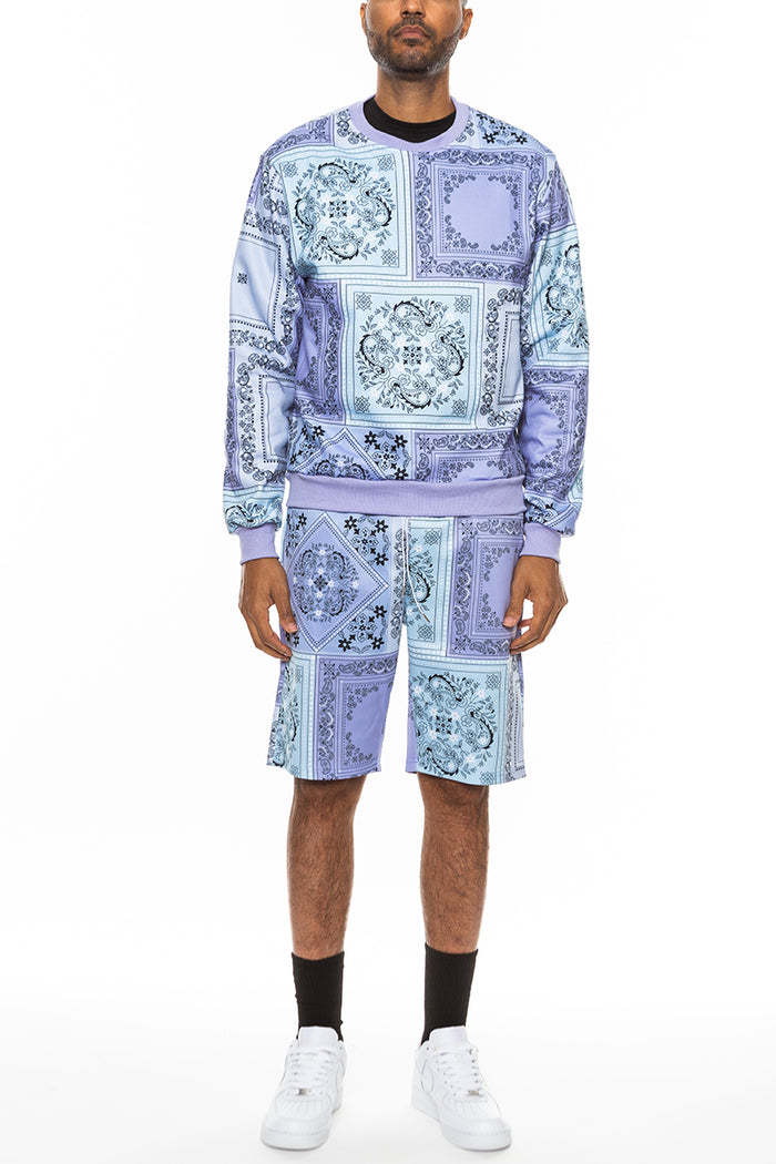Paisley All Over Print Crew Set