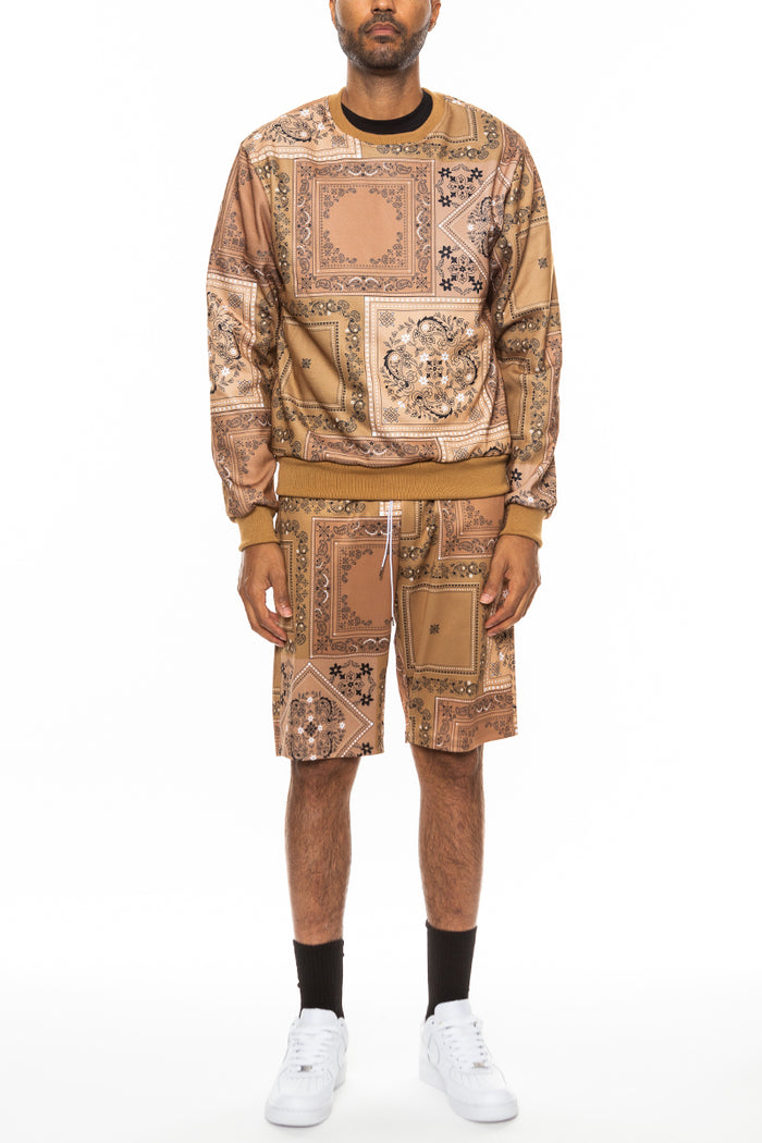 Paisley All Over Print Crew Set
