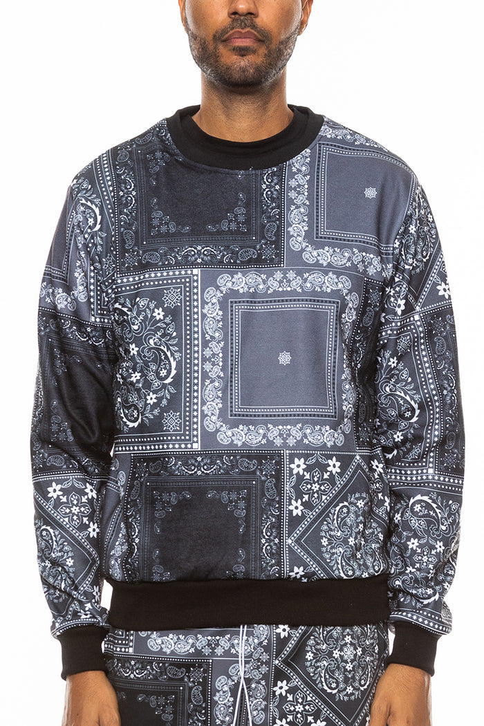 Paisley All Over Print Crewneck
