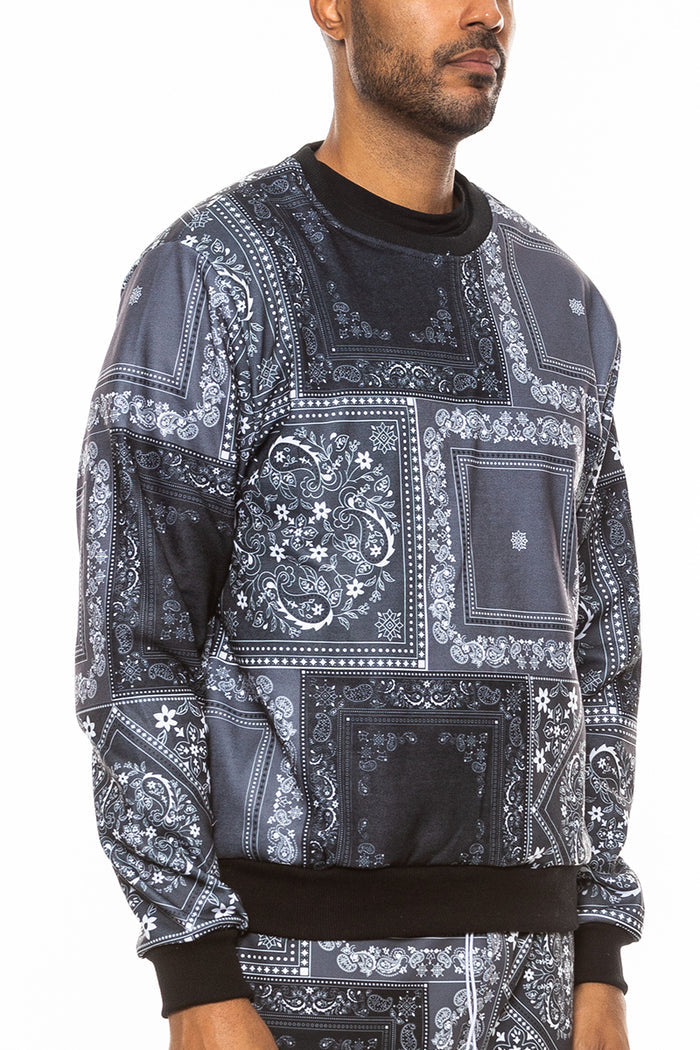 Paisley All Over Print Crewneck