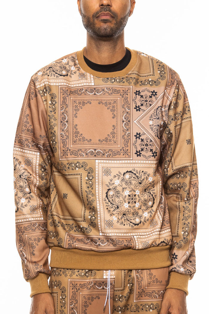 Paisley All Over Print Crewneck