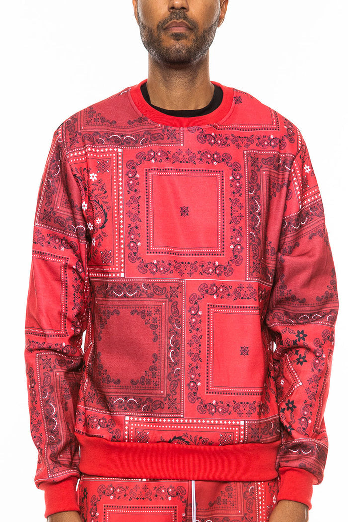 Paisley All Over Print Crewneck
