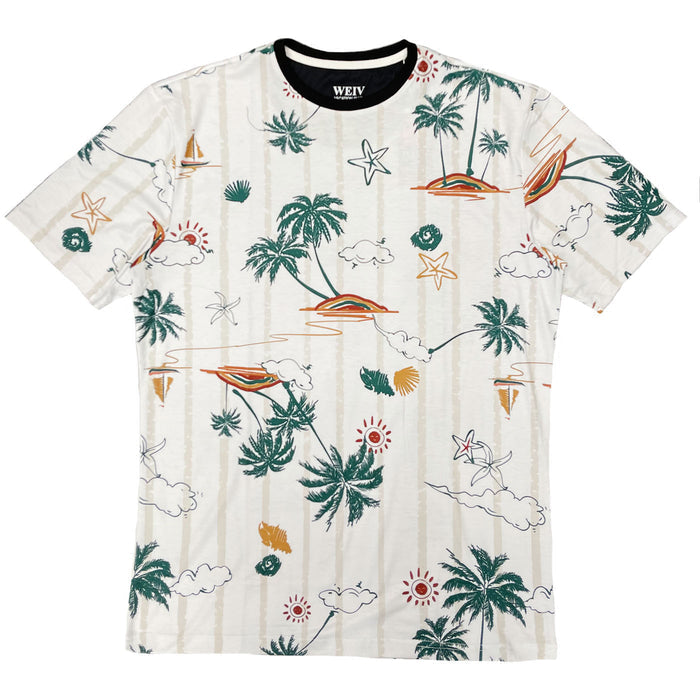 Pin Stripe Bay Print Tee