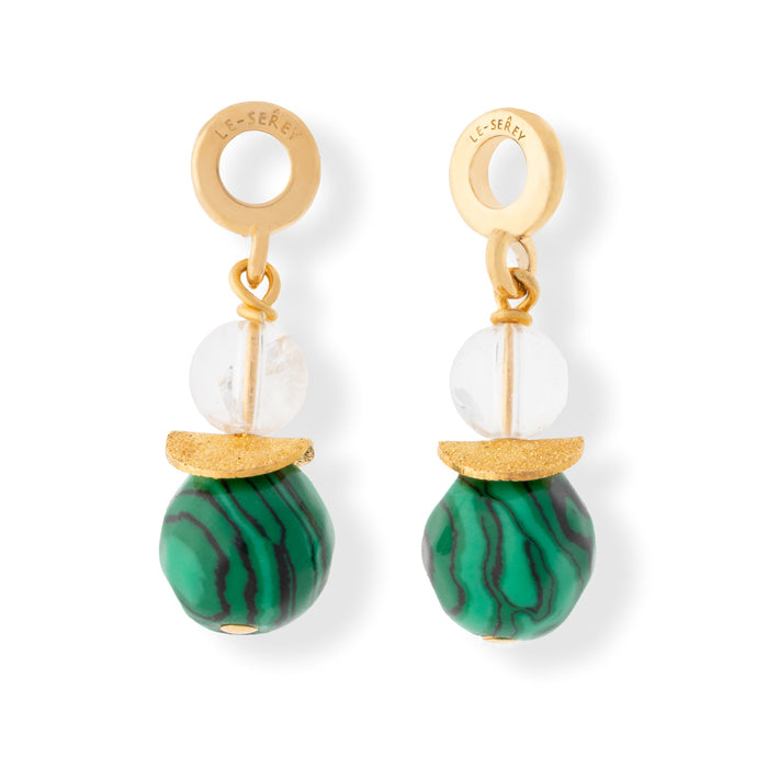 Quartz + Malachite Midi Tulip Charm - Le Serey