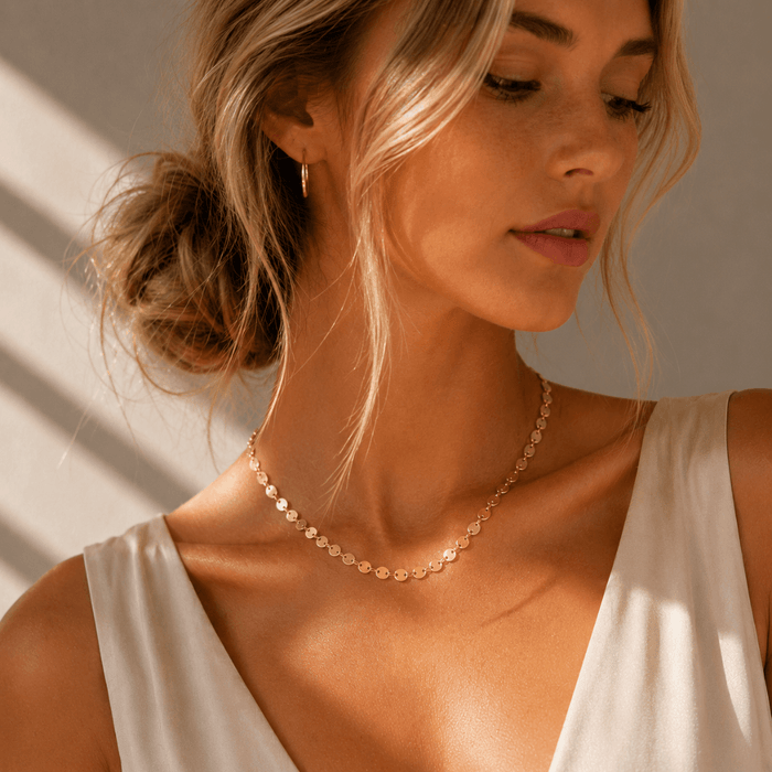 Shimmer Disc Necklace - Le Serey