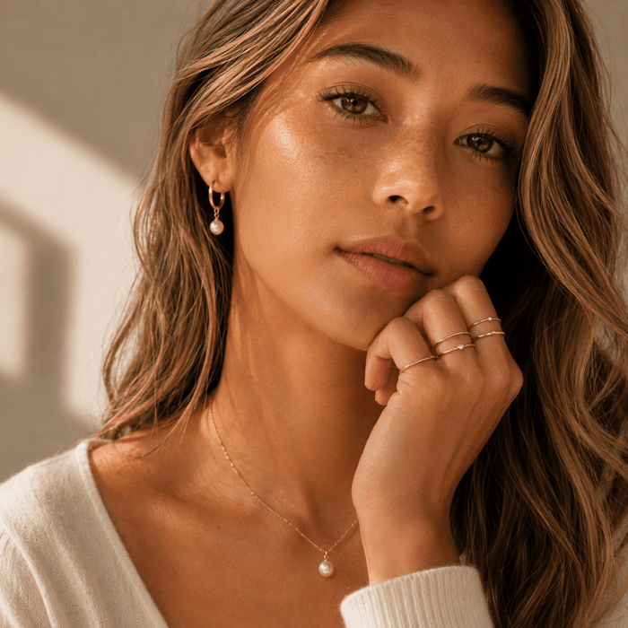 Simple Pearl Drop Necklace - Le Serey