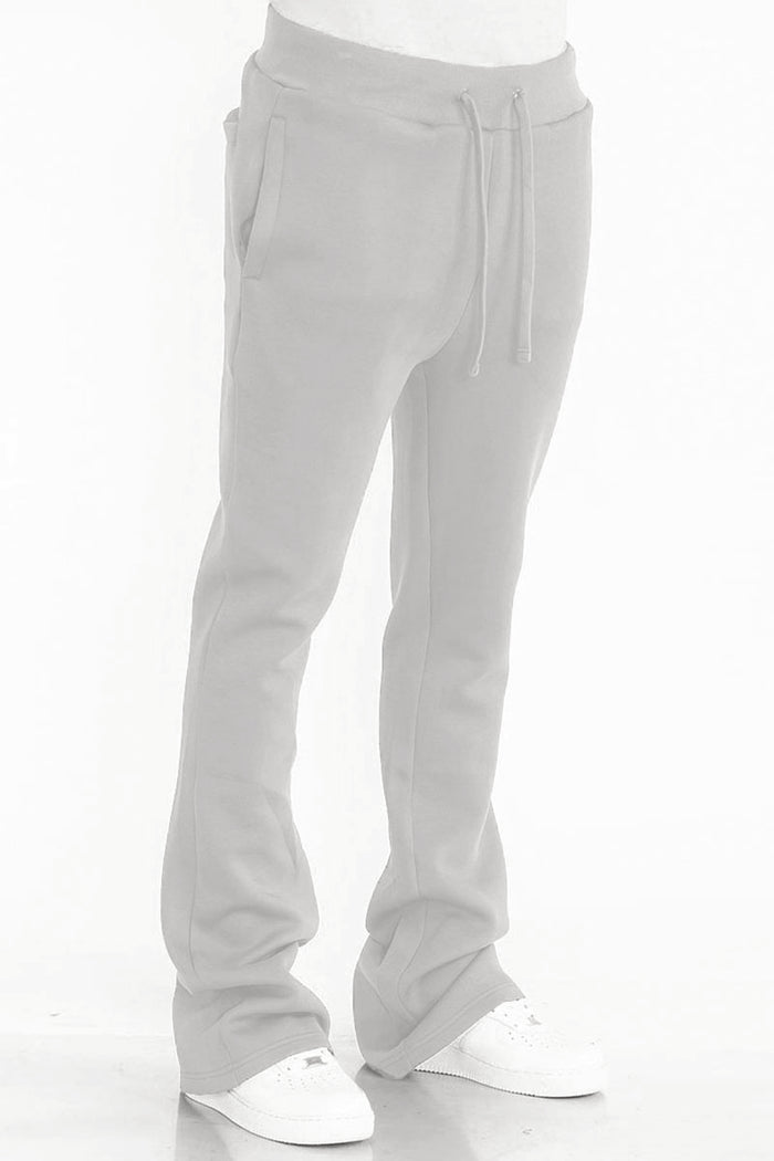 Solid Flare Stacked Track Pants