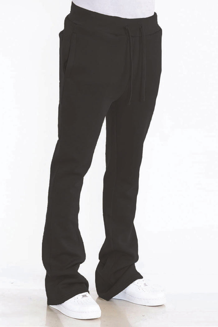 Solid Flare Stacked Track Pants