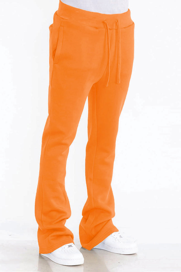 Solid Flare Stacked Track Pants