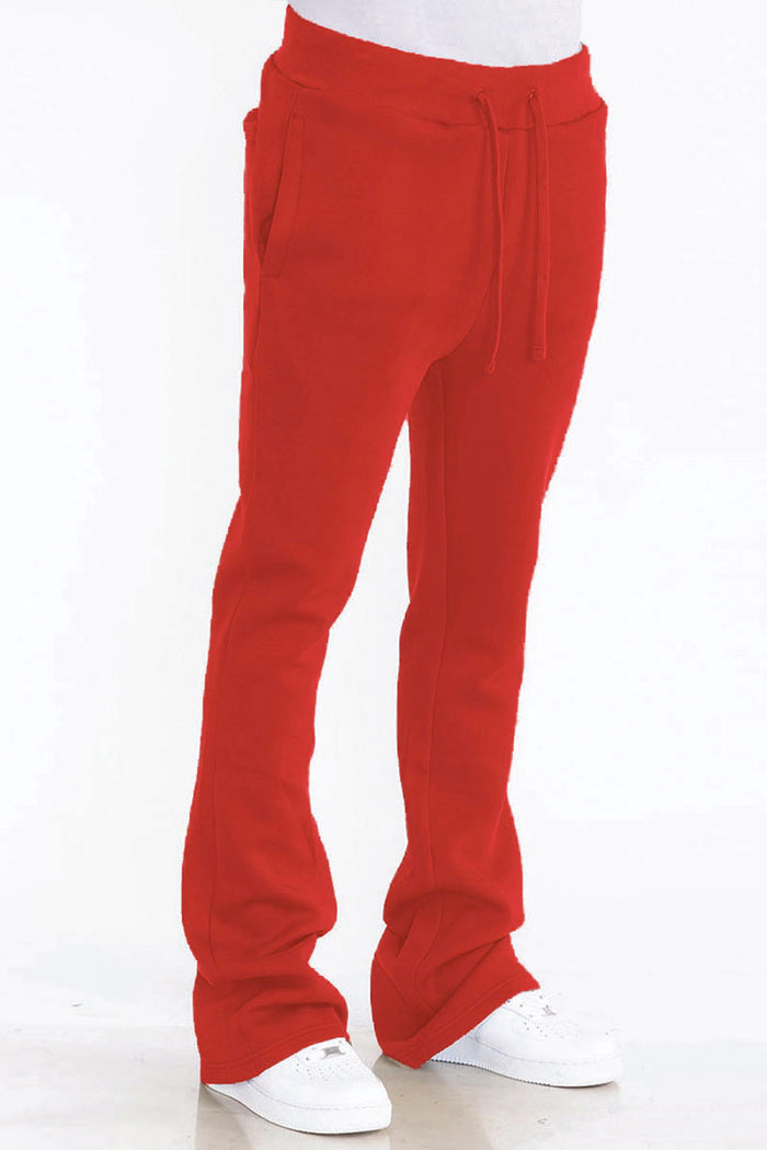 Solid Flare Stacked Track Pants