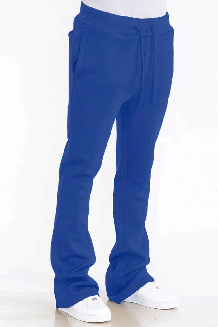 Solid Flare Stacked Track Pants