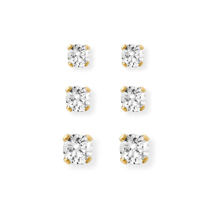 Solitaire Studs earrings in 14k gold filled