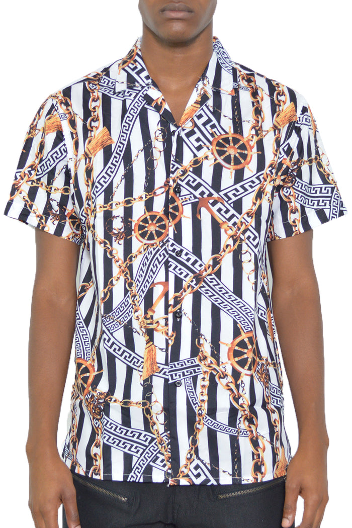 STATUS STRIPED SHORT SLEEVE SHIRT