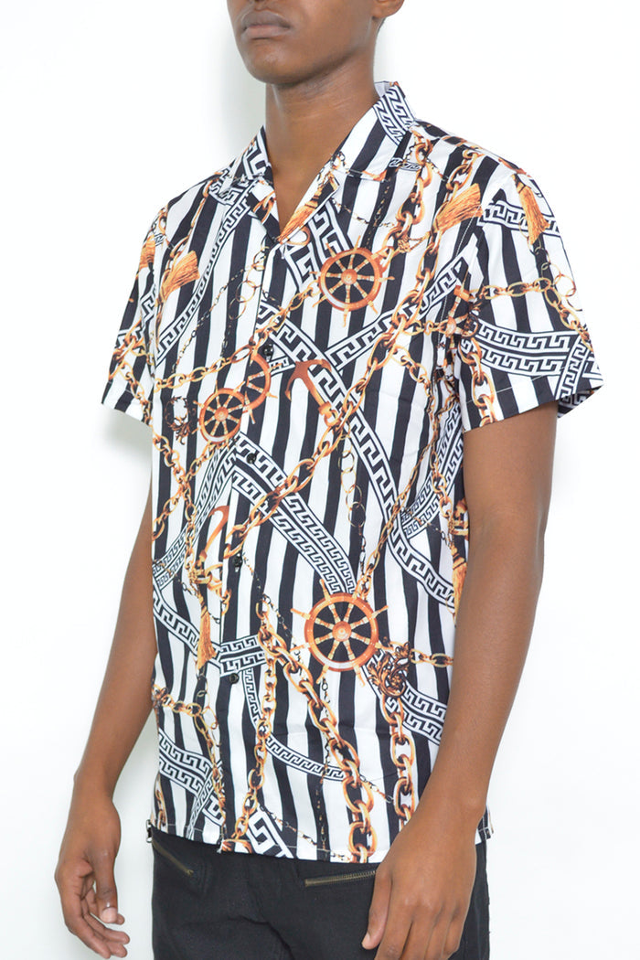 STATUS STRIPED SHORT SLEEVE SHIRT
