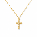 Textured Cross Pendant Necklace