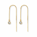 Threader Earrings with Opal Drop Charm
