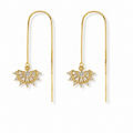 Threader Earrings Fan Drop Charm - Le Serey