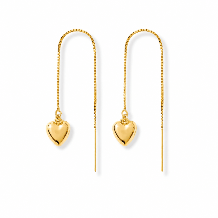 Threader Earrings + Heart Drop Charm - Le Serey