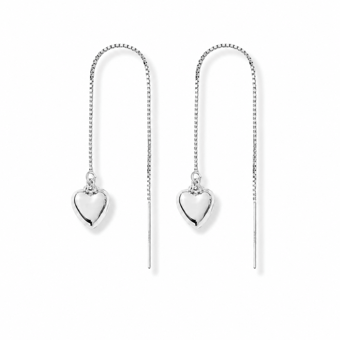 Threader Earrings + Heart Drop Charm - Le Serey