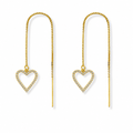 Threader Earrings + Open Hearts Charms - Le Serey