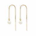 Threader Earrings Pearl Drop Charm - Le Serey