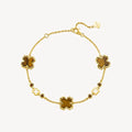 Tiger’s Eye Clover Bracelet Jewelry for Women - FIYTA