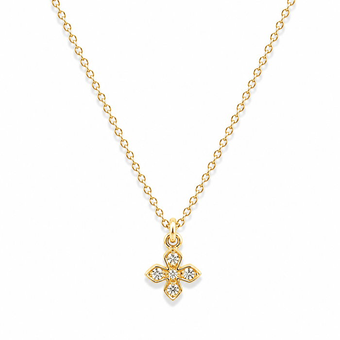 Tiny Cross Pendant Necklace - Le Serey