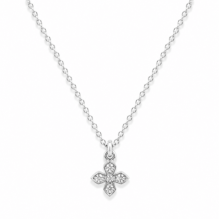 Tiny Cross Pendant Necklace - Le Serey