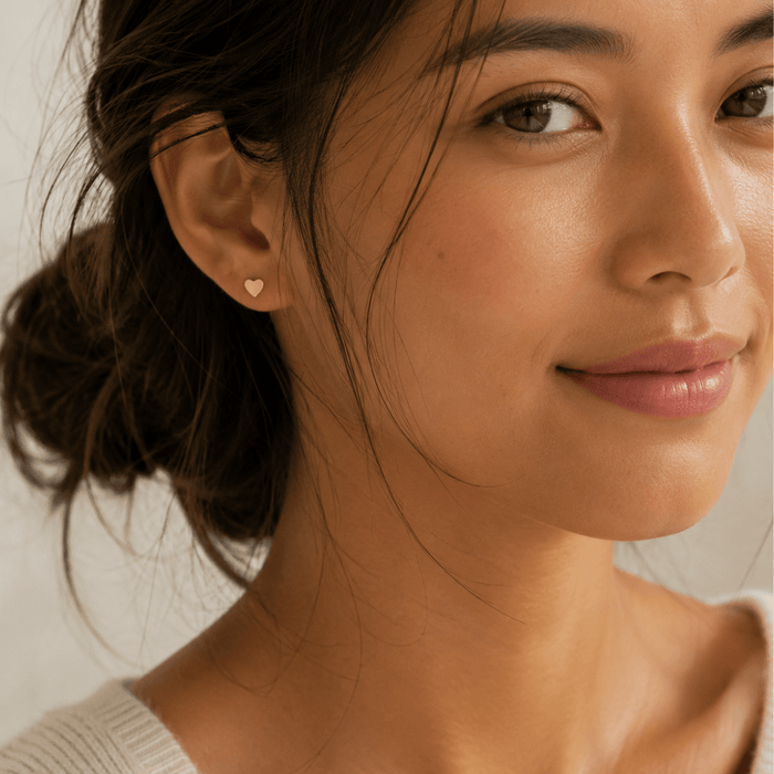 Tiny Heart Stud Earrings
