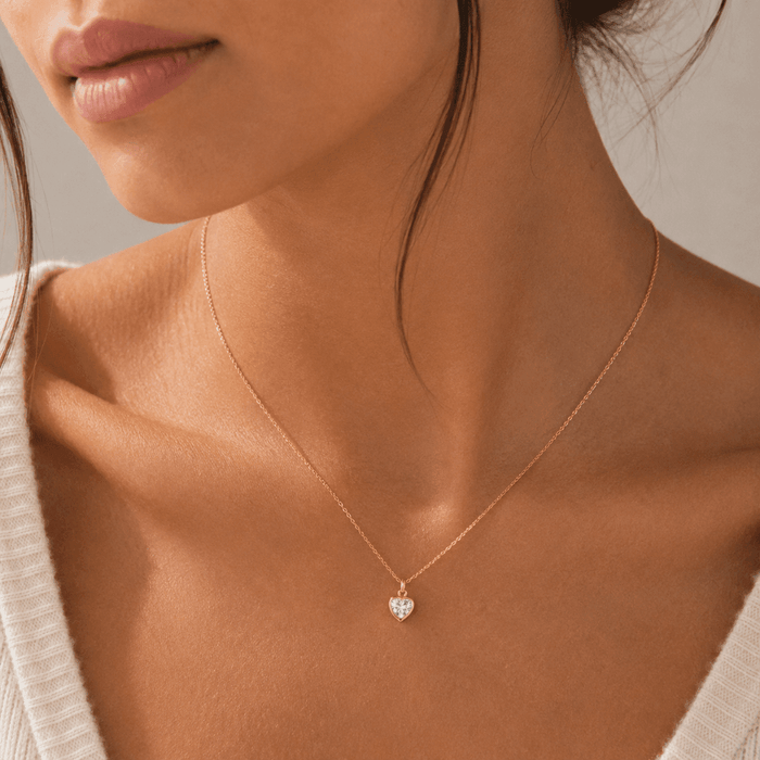 Tiny Hearts CZ Diamond Necklace - Le Serey