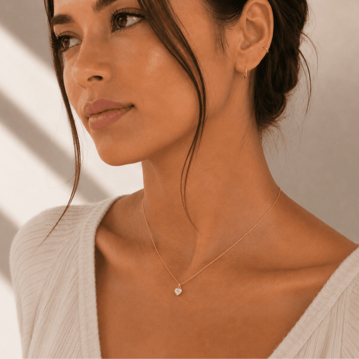 Tiny Hearts CZ Diamond Necklace - Le Serey