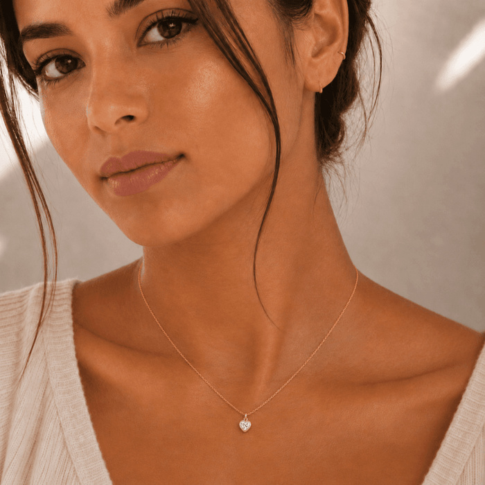 Tiny Hearts CZ Diamond Necklace - Le Serey