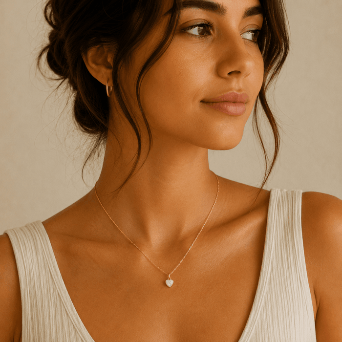 Tiny Hearts Opal Necklace