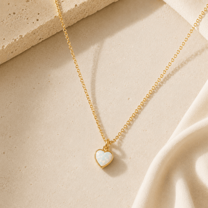 Tiny Hearts Opal Necklace