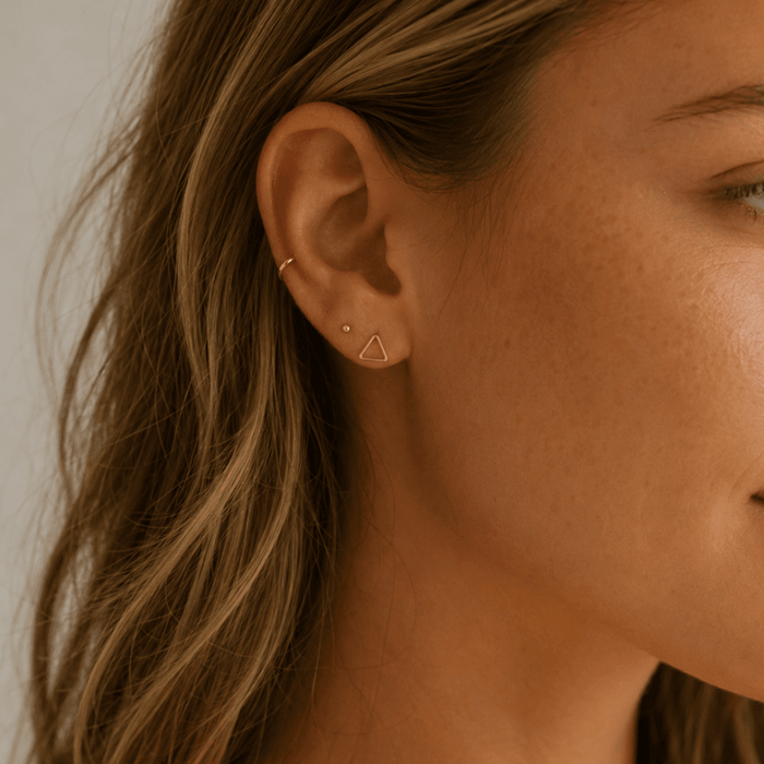 Triangle Gold Studs - Le Serey