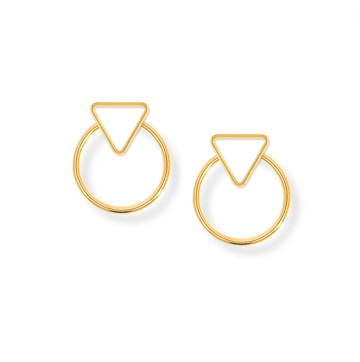 Triangle Studs + Ear Jacket - Le Serey