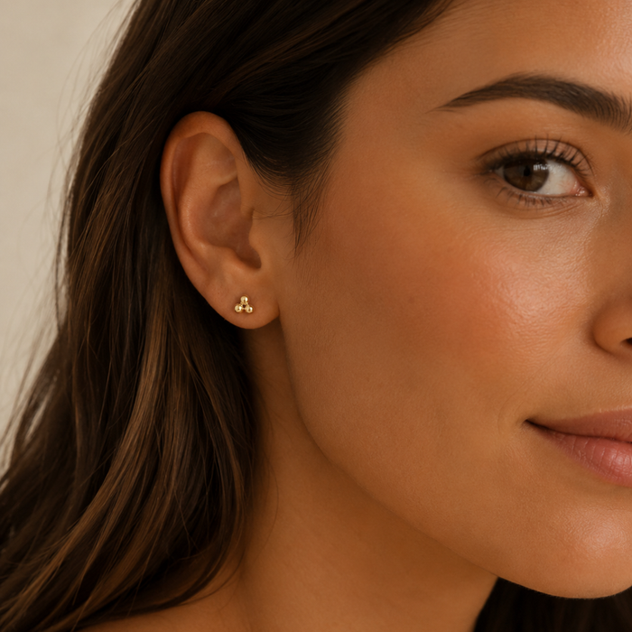 Trio Ball Stud Earrings