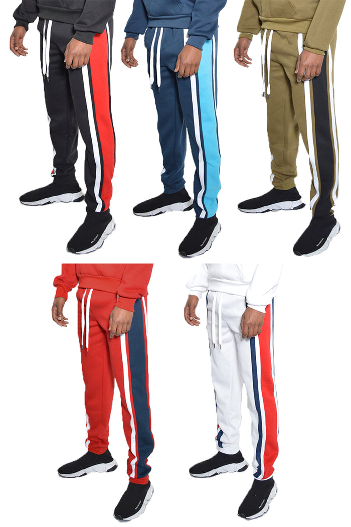 Tripe Cotton Sweat Pants