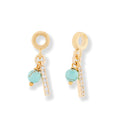Turquoise + CZ Bar Charm - Le Serey