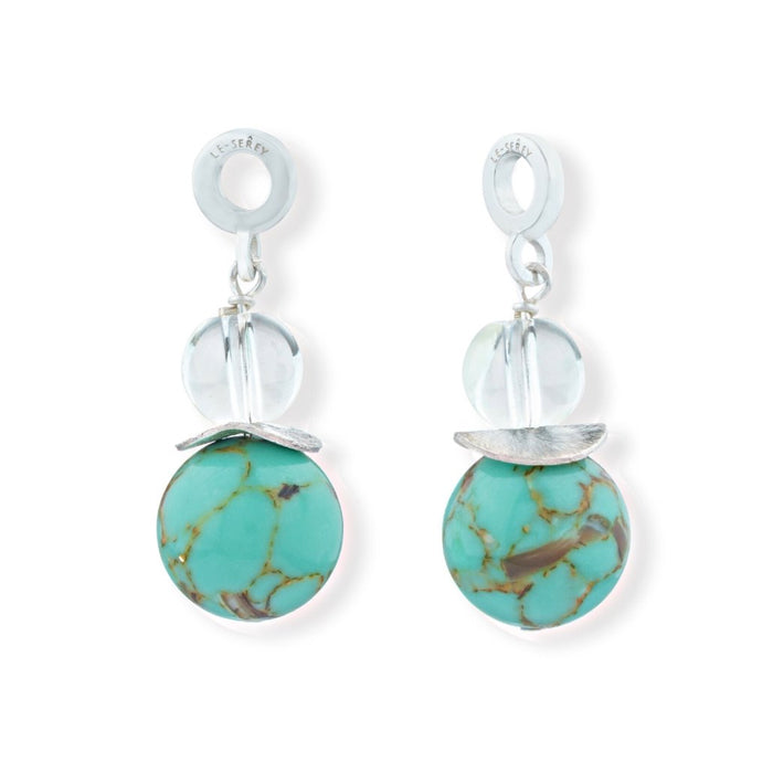Turquoise + Glass Tulip Charm - Le Serey
