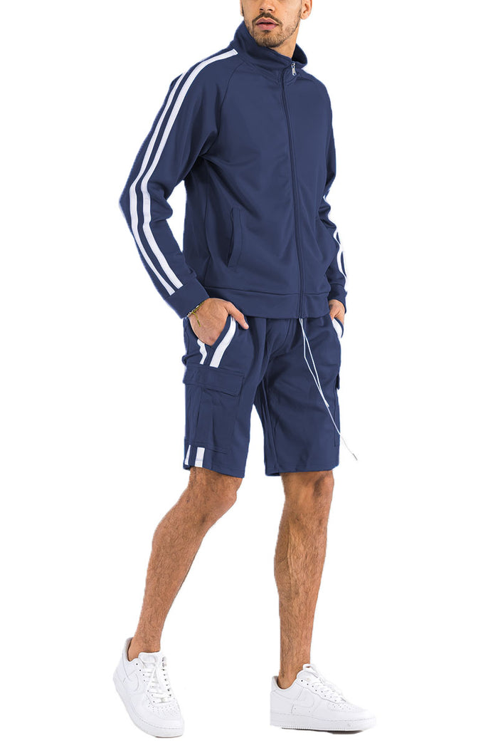 Two Stripe Cargo Short Set
