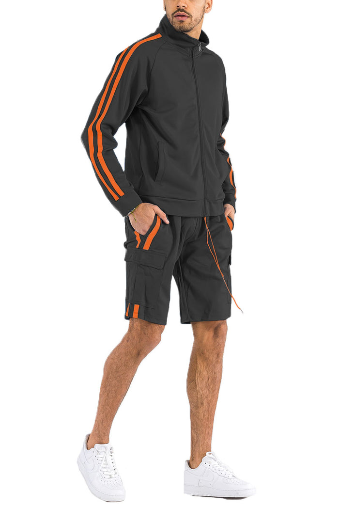 Two Stripe Cargo Short Set