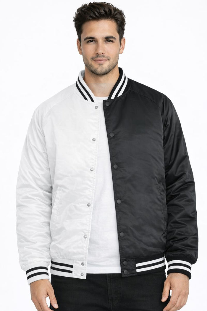 Two Tone Varsity Bomber Jacket