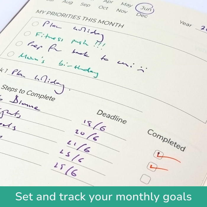 Undated Yearly Productivity Planner - Green